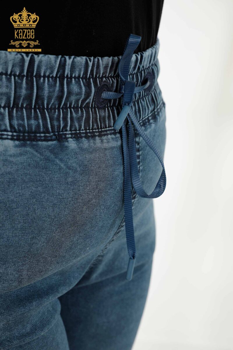 Women's Trousers Pocket Detailed Navy Blue 3673 KAZEE