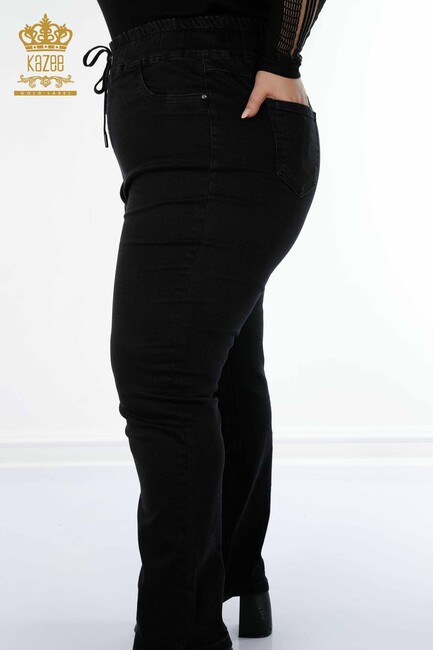 Women's Tie Trousers Black - 3660 | KAZEE - Thumbnail