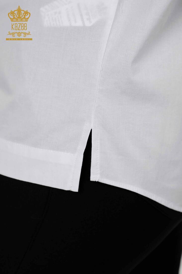 Women's Shirt Tulle Detailed White - 20406 | KAZEE