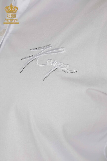 Women's Shirt Tulle Detailed White - 20407 | KAZEE - Thumbnail