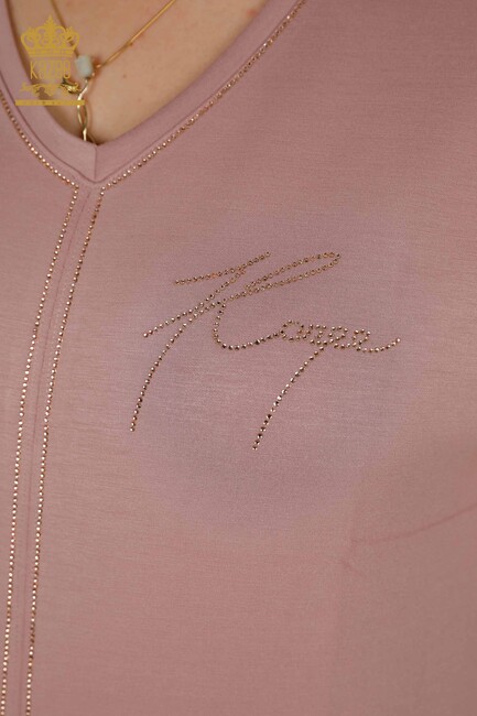 Women's Tracksuit Set Stone Embroidered Rose - 20391 | KAZEE - Thumbnail