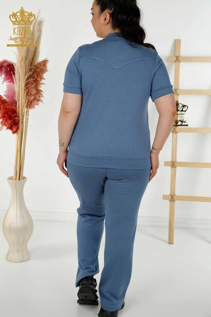 Women's Tracksuit Set Pocket Detailed Indigo - 20411 | KAZEE - Thumbnail