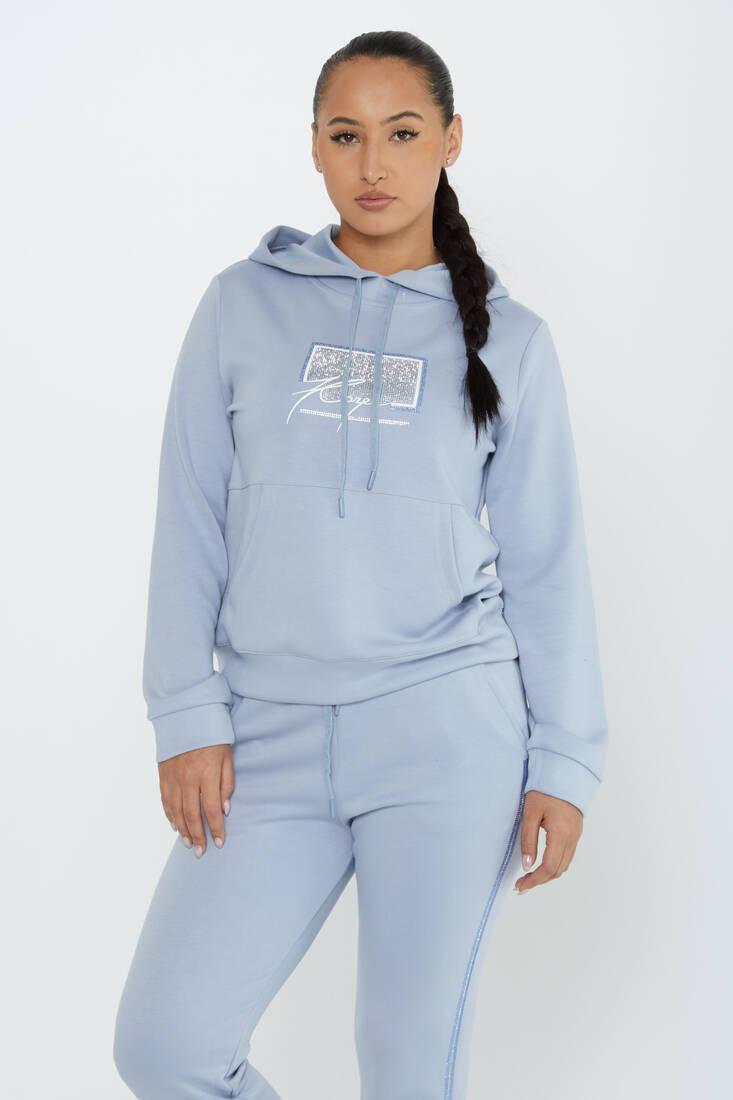 Women's Tracksuit Kazee Text Detail Blue - 17593 | KAZEE