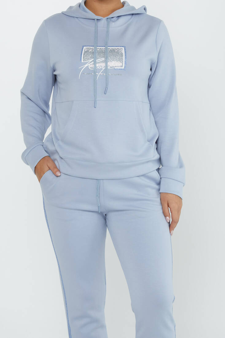 Women's Tracksuit Kazee Text Detail Blue - 17593 | KAZEE