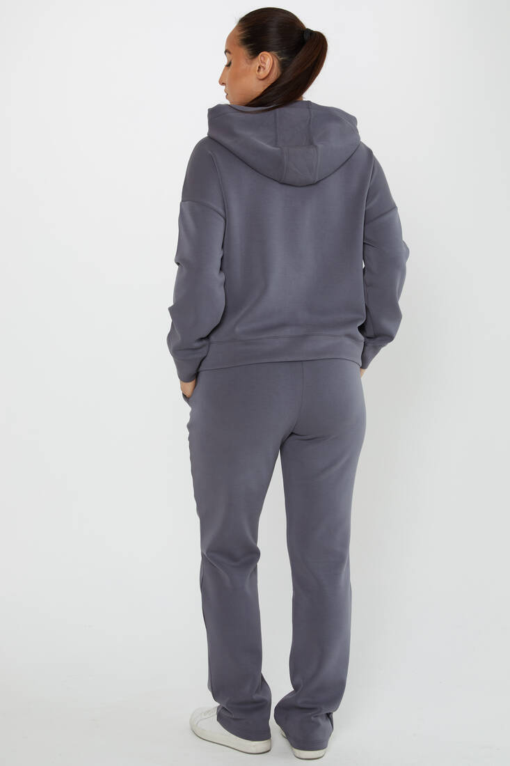 Women's Tracksuit Button Detail Anthracite - 17627 | KAZEE