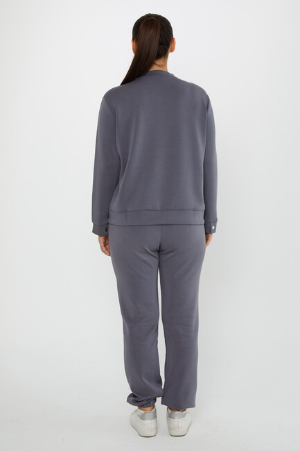 Women's Tracksuit Button Detail Gray - 17624 | KAZEE - Thumbnail
