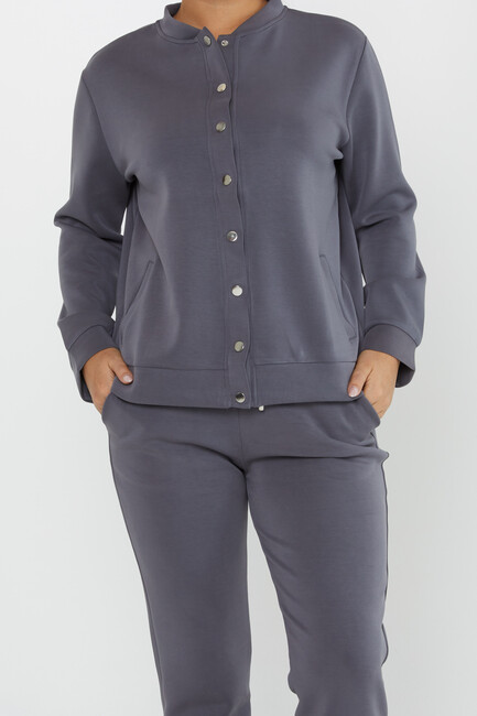 Women's Tracksuit Button Detail Gray - 17624 | KAZEE - Thumbnail