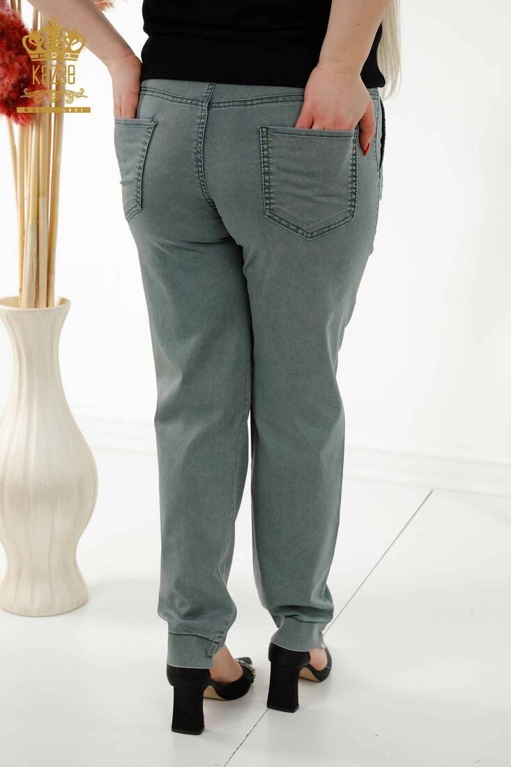 Women's Trousers Tie Detailed Mink - 3675 | KAZEE