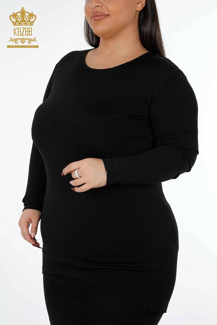 Women's Tunic Crew Neck Black - 14418 | KAZEE