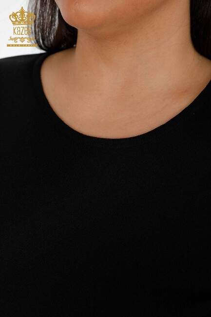 Women's Tunic Crew Neck Black - 14418 | KAZEE - Thumbnail