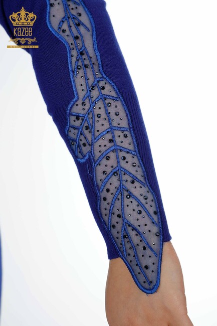 Women's Tunic Sleeve Detailed Sax - 15032 | KAZEE - Thumbnail