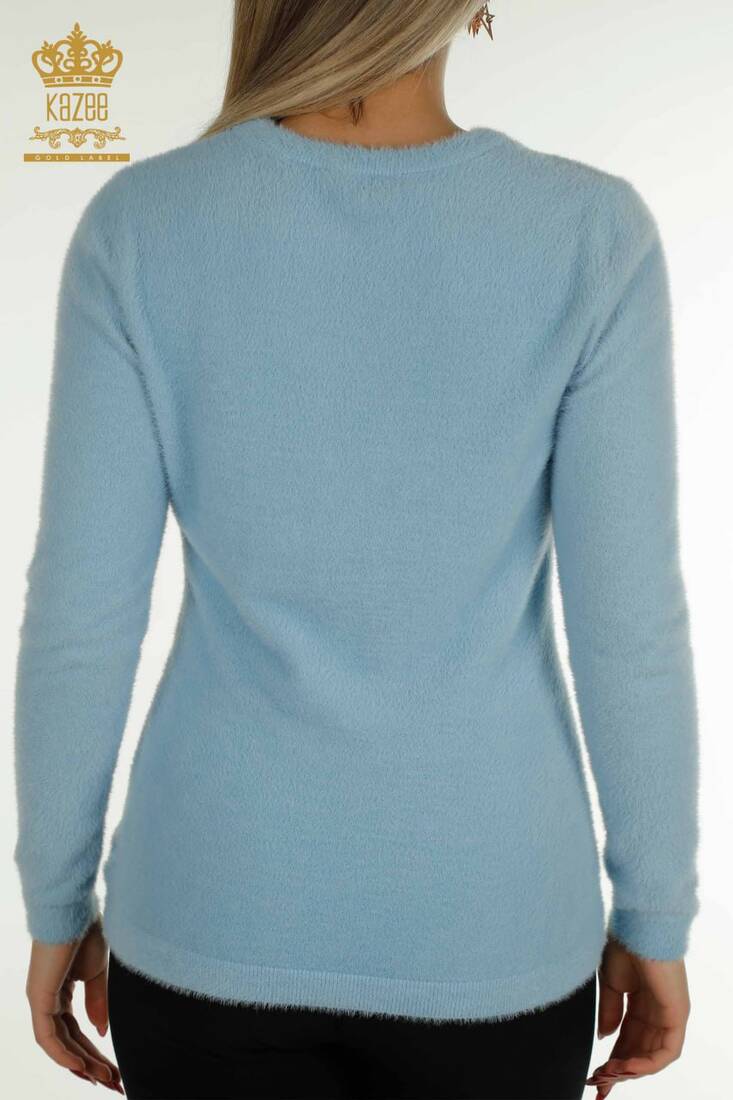 Women's Angora Knitwear Basic Blue - 30490 | KAZEE