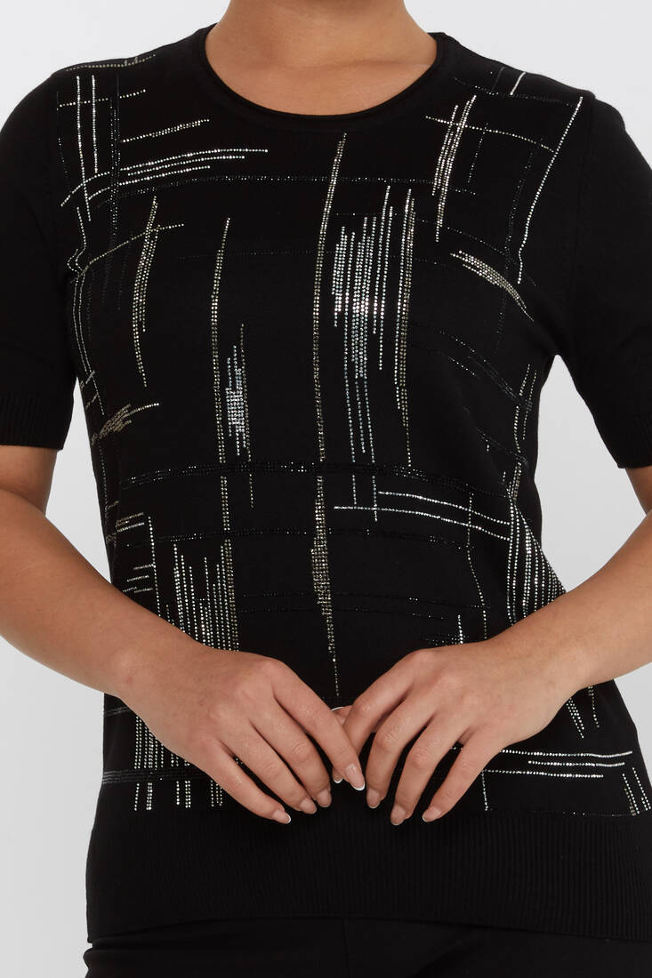 Women's Knitwear American Model Black - 30455 | KAZEE