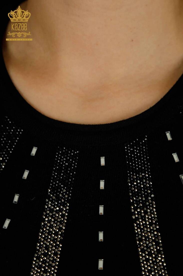 Women's Knitwear American Model Black - 30460 | KAZEE