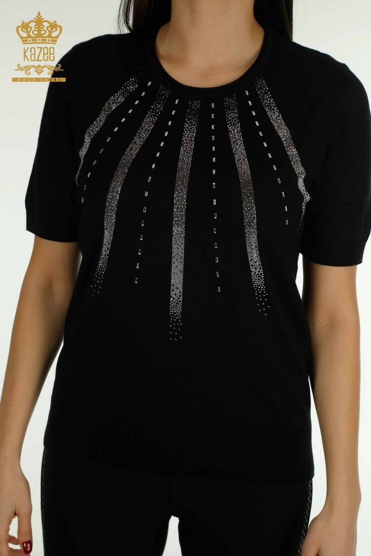 Women's Knitwear American Model Black - 30460 | KAZEE