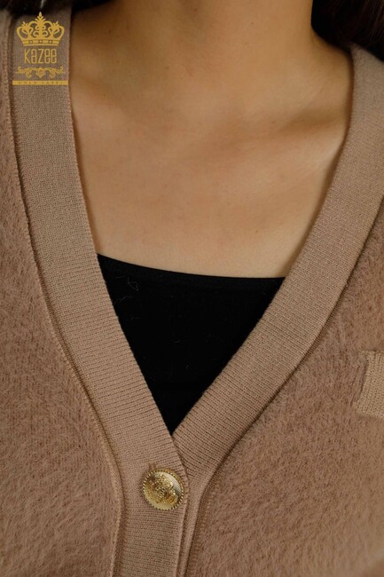 Women's Knitwear Cardigan Pocket Detail Mink - 30626 | KAZEE - Thumbnail