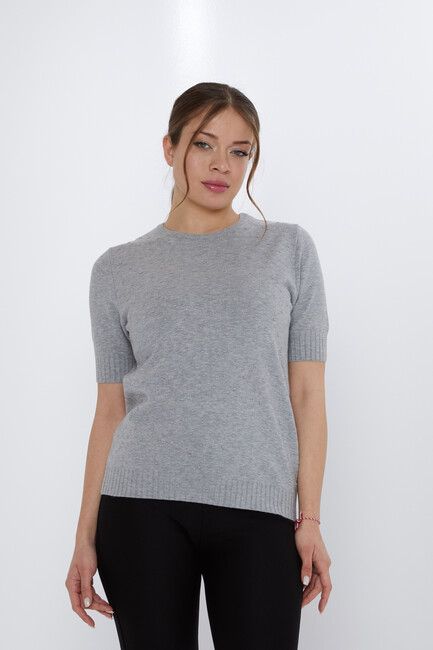 Women's Knitwear Glitter Detail Gray - 31713 | KAZEE - Thumbnail