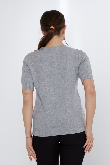 Women's Knitwear Glitter Detail Gray - 31713 | KAZEE - Thumbnail