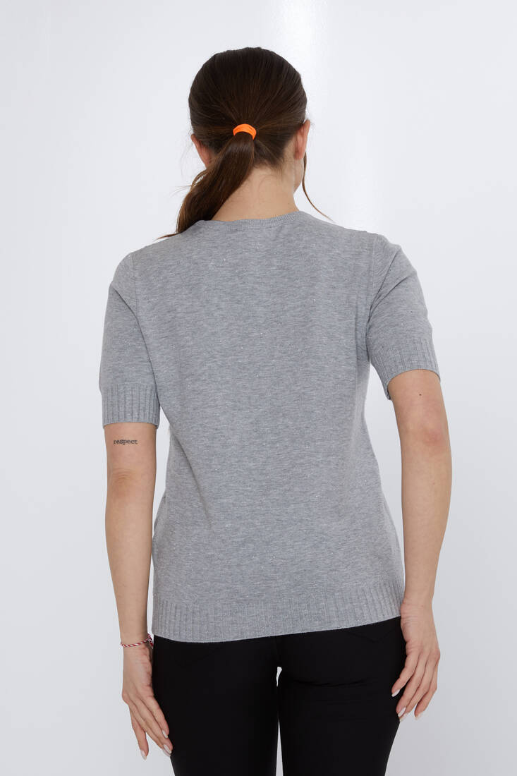 Women's Knitwear Glitter Detail Gray - 31713 | KAZEE