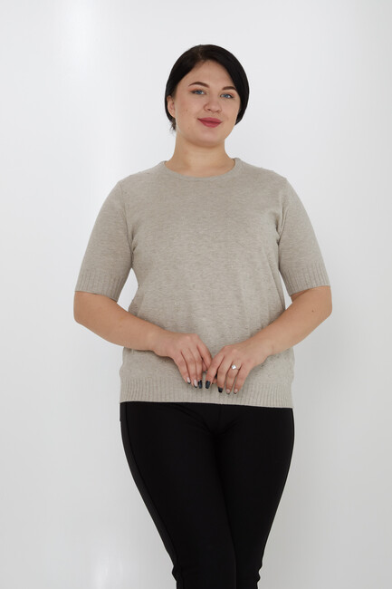 Women's Knitwear Glitter Detailed American Model Mink - 31714 | KAZEE - Thumbnail