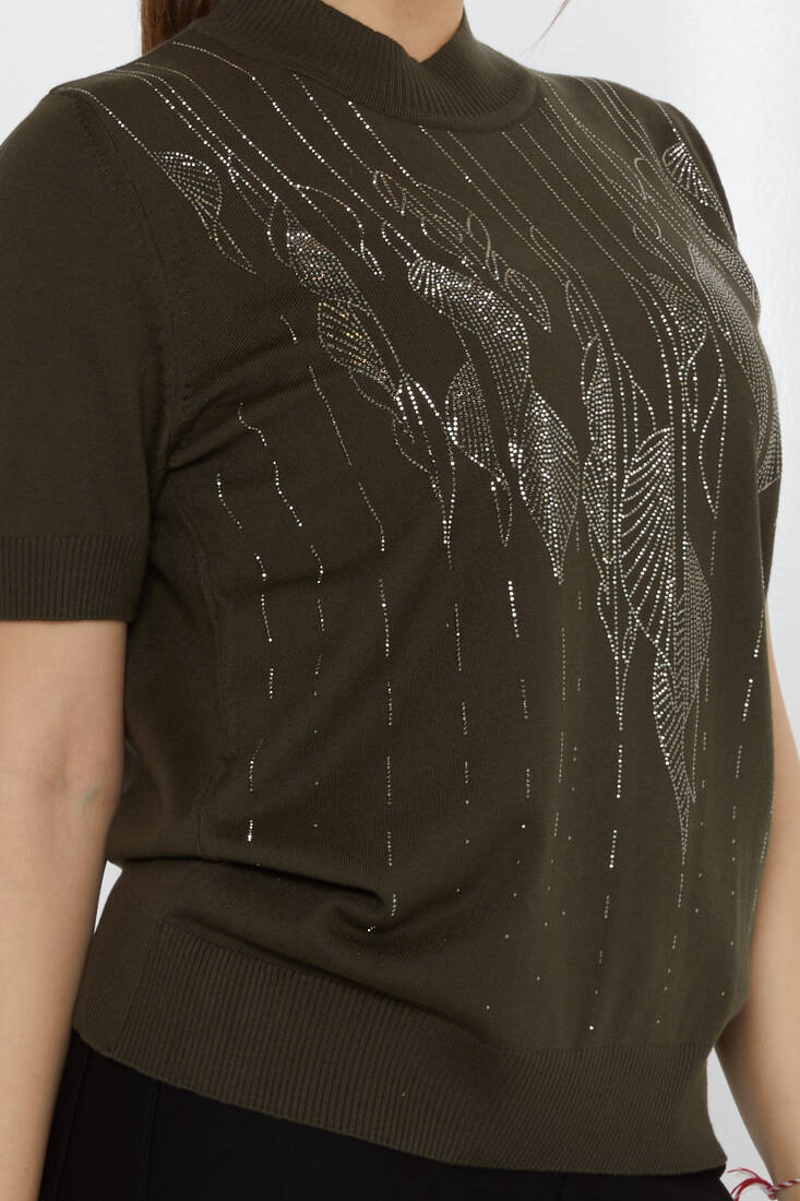 Women's Knitwear Leaf Pattern Vert - 30663 | KAZEE