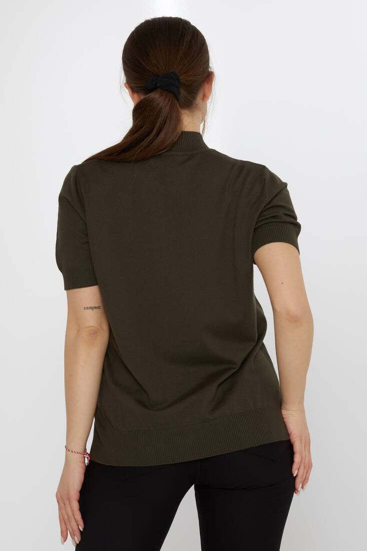 Women's Knitwear Leaf Pattern Vert - 30663 | KAZEE