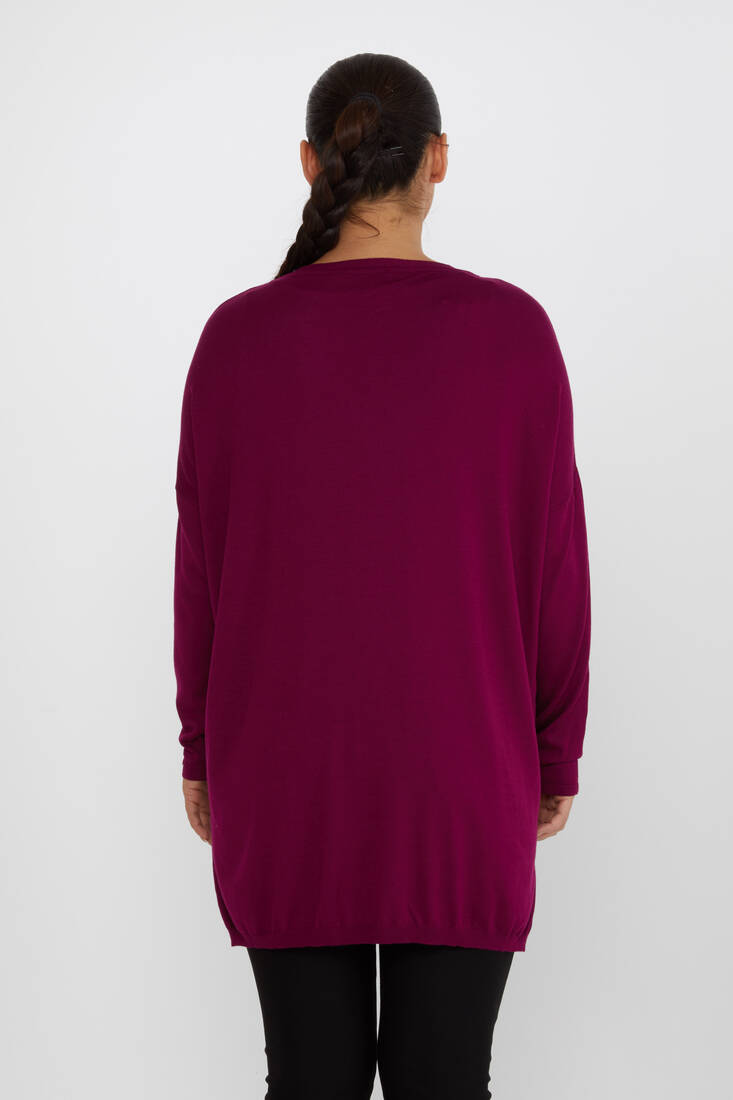 Women's Knitwear Leopard Stone Detailed Purple - 30621 | KAZEE