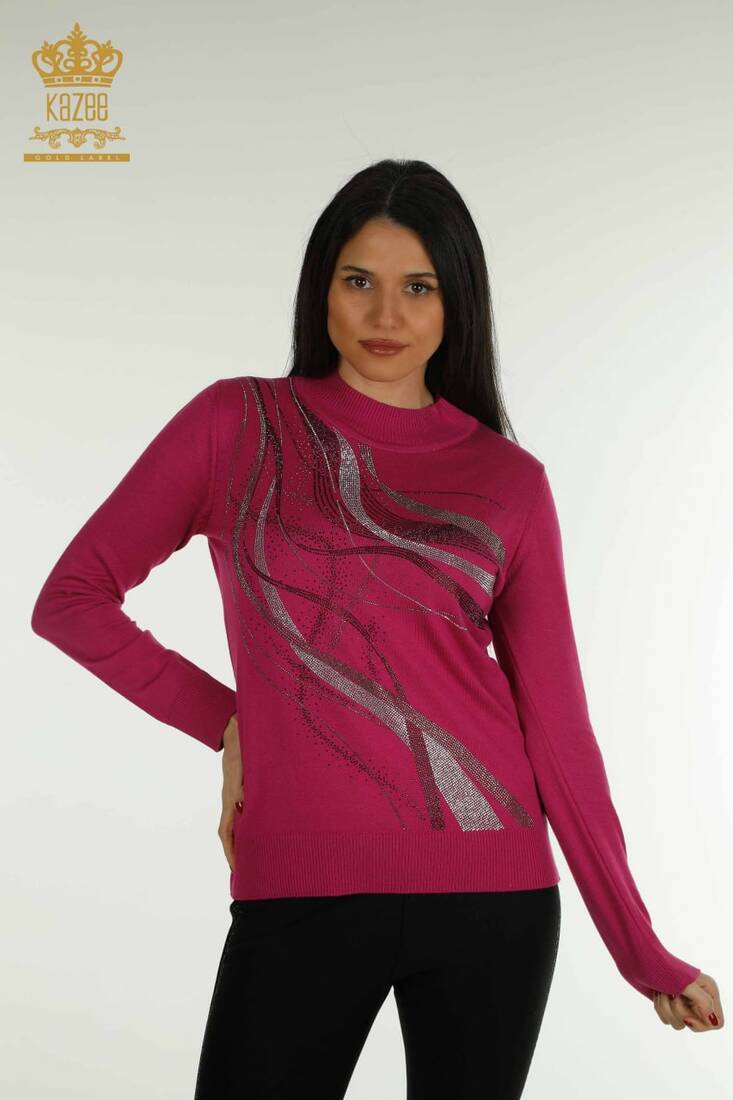 Women's Knitwear Long Sleeve Fuchsia - 30469 | KAZEE