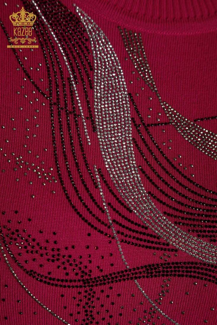 Women's Knitwear Long Sleeve Fuchsia - 30469 | KAZEE