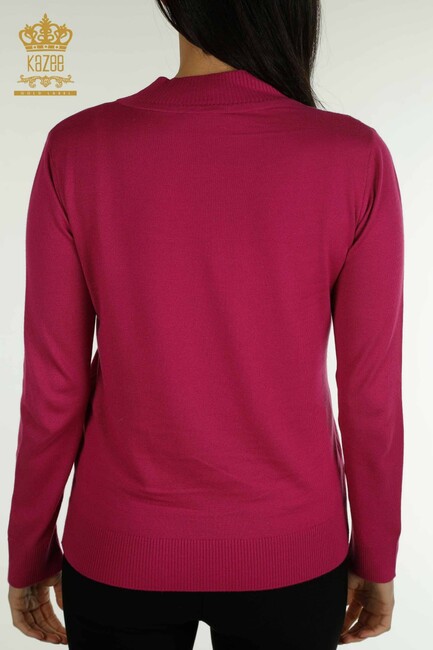 Women's Knitwear Long Sleeve Fuchsia - 30469 | KAZEE - Thumbnail