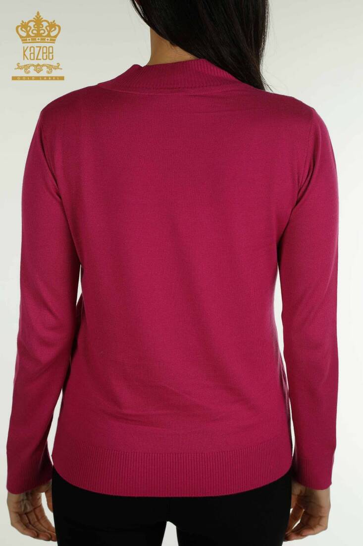 Women's Knitwear Long Sleeve Fuchsia - 30469 | KAZEE