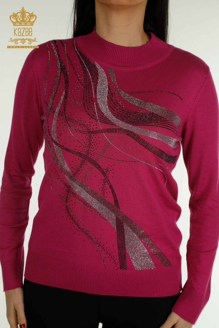 Women's Knitwear Long Sleeve Fuchsia - 30469 | KAZEE