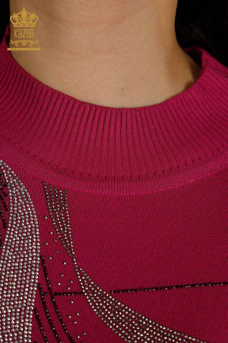 Women's Knitwear Long Sleeve Fuchsia - 30469 | KAZEE