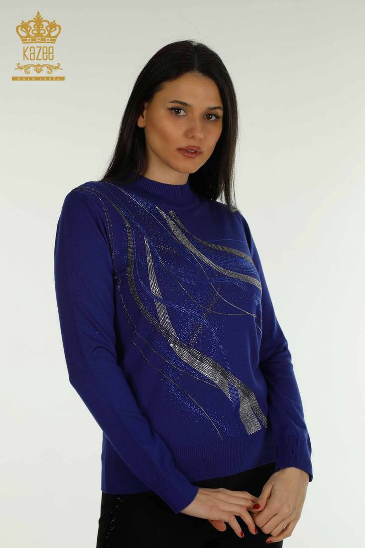 Women's Knitwear Long Sleeve Saxe - 30469 | KAZEE