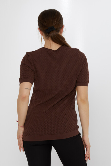 Women's Knitwear Self-Patterned Brown - 31811 | KAZEE - Thumbnail