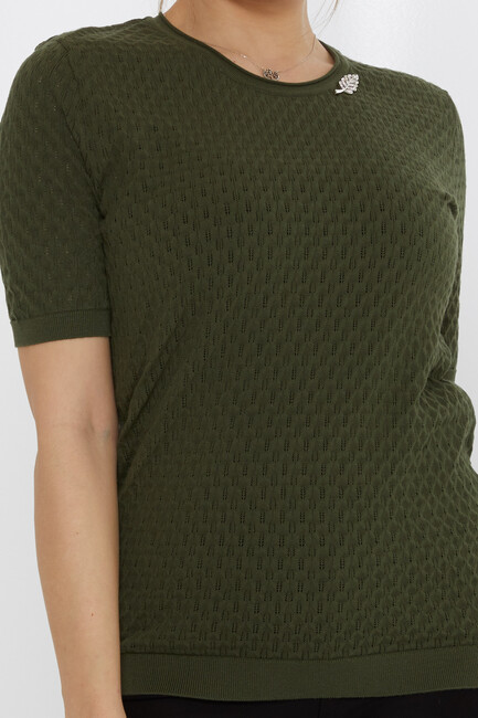 Women's Knitwear Self-Patterned Vert - 31811 | KAZEE - Thumbnail