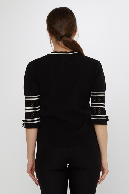 Women's Knitwear Sleeve Detail Black - 31316 | KAZEE - Thumbnail