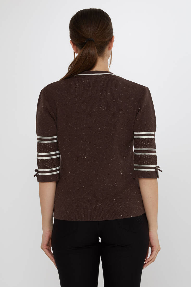 Women's Knitwear Sleeve Detail Brown - 31316 | KAZEE