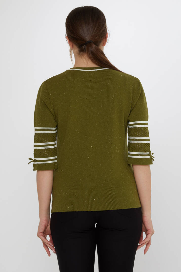 Women's Knitwear Sleeve Detail Dark Green - 31316 | KAZEE