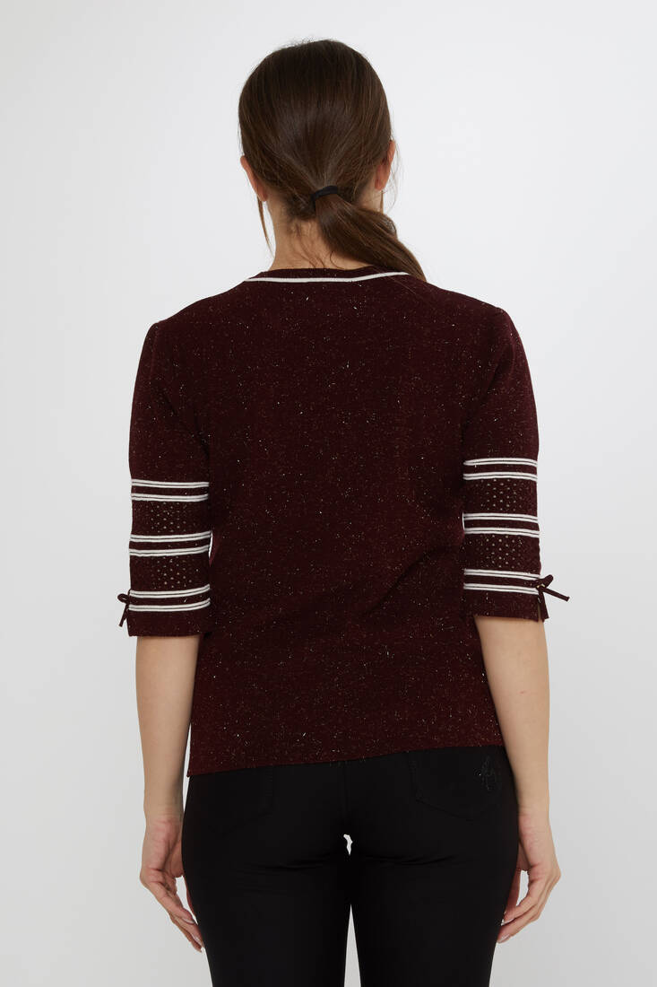 Women's Knitwear Sleeve Detailed Plum - 31316 | KAZEE