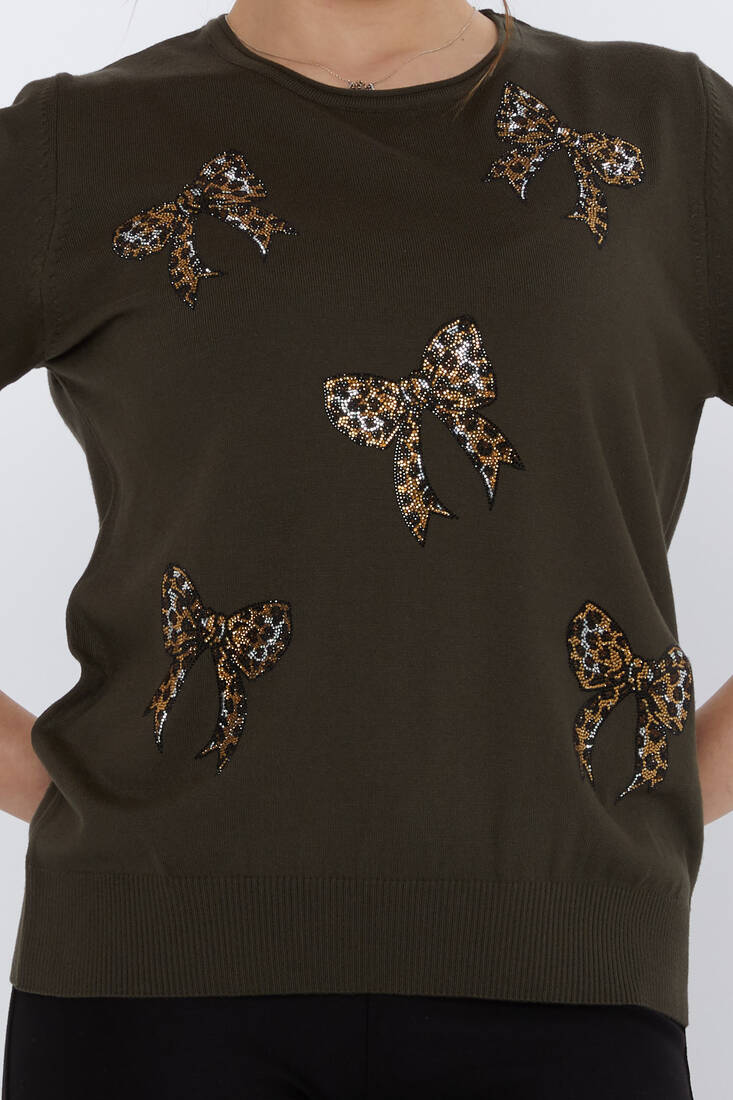Women's Knitwear Stone Detail Vert - 31577 | KAZEE