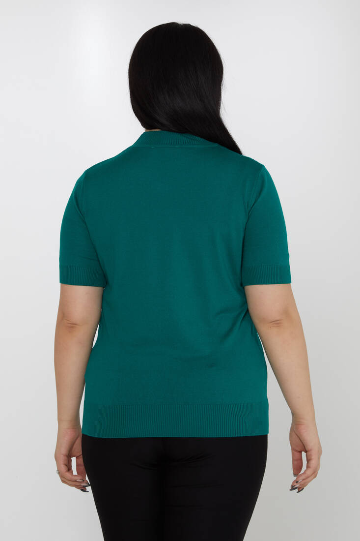 Women's Knitwear Stone Detailed American Model Green - 31864 | KAZEE