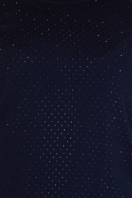 Women's Knitwear Stone Detailed American Model Navy Blue - 31864 | KAZEE - Thumbnail