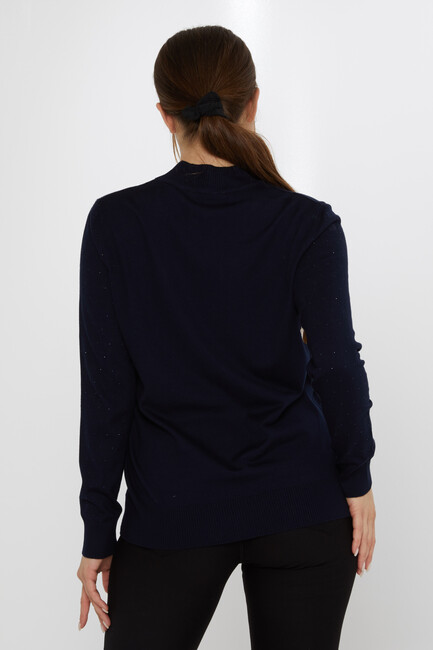 Women's Knitwear Stoned Navy Blue - 31513 | KAZEE - Thumbnail