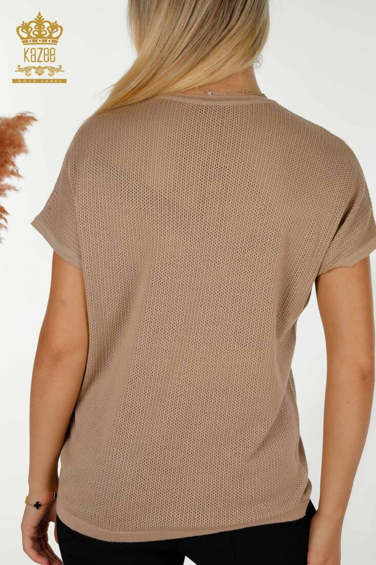 Women's Knitwear Text Detail Beige - 30501 | KAZEE