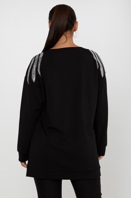 Women's Sweatshirt Long Sleeve Black - 17855 | KAZEE - Thumbnail