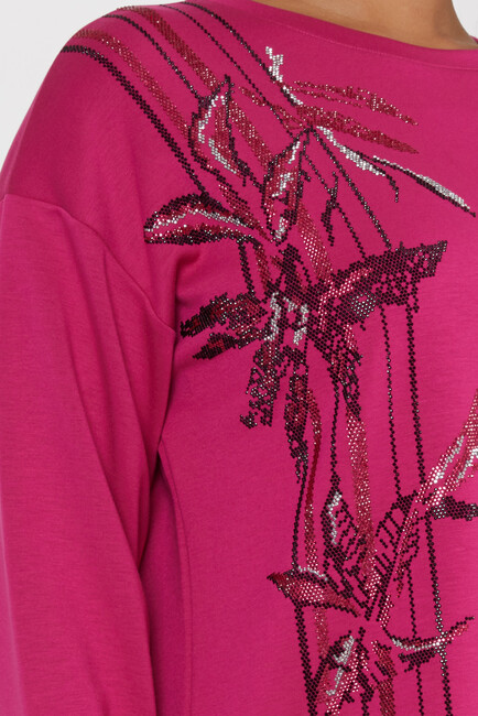 Women's Sweatshirt Patterned Fuchsia - 17799 | KAZEE - Thumbnail
