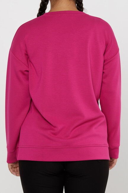 Women's Sweatshirt Patterned Fuchsia - 17799 | KAZEE - Thumbnail