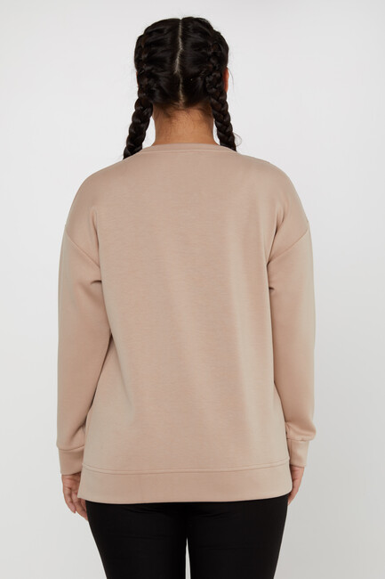 Women's Sweatshirt Patterned Mink - 17799 | KAZEE - Thumbnail
