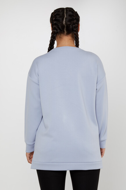 Women's Sweatshirt Stone Crew Neck Blue - 79964 | KAZEE - Thumbnail